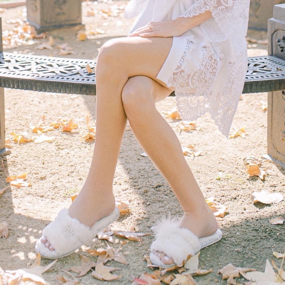 Wedding day white slipper